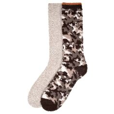 Мужские носки ClimateSmart от Cuddl Duds, 2 пары камуфляжных, супермягких и уютных носков для экипажа