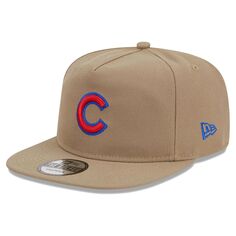 Мужская регулируемая кепка для гольфиста New Era цвета хаки Chicago Cubs