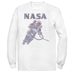 Мужская футболка NASA Neon Astronaut Cowboy In Space с длинными рукавами и рисунком Licensed Character