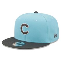 Мужская двухцветная бейсболка New Era светло-синяя/темно-серая Chicago Cubs Color Pack 9FIFTY Snapback