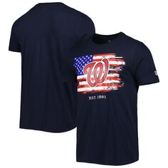 Мужская трикотажная футболка New Era Navy Washington Nationals 4 июля
