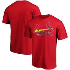 Мужская красная футболка Fanatics с официальной надписью St. Louis Cardinals