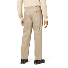 Мужские брюки Dockers Signature цвета хаки свободного кроя со складками и стрейчом
