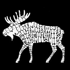 Moose — мужской свитшот с круглым вырезом с принтом Word Art LA Pop Art