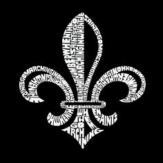 Fleur De Lis — мужской свитшот с круглым вырезом с рисунком Word Art LA Pop Art