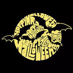 Мужская толстовка с капюшоном Word Art - Halloween Bats LA Pop Art