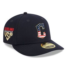 Мужская низкопрофильная кепка New Era Navy Cleveland Guardians 2023, низкопрофильная 59FIFTY, облегающая шляпа