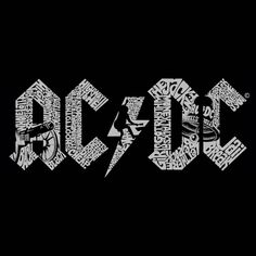 ACDC — Мужской свитшот с круглым вырезом с рисунком Word Art LA Pop Art