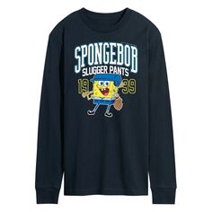 Мужская футболка Nickelodeon SpongeBob SquarePants Slugger Pants с длинными рукавами и рисунком