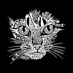 Кошачья морда — мужская толстовка с капюшоном Word Art LA Pop Art