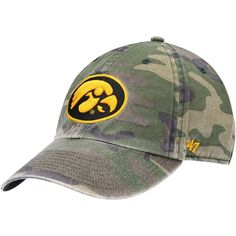 Мужская регулируемая шапка с камуфляжным принтом &apos;47 Iowa Hawkeyes Clean Up Core