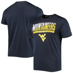 Мужская темно-синяя футболка Champion West Virginia Mountaineers с надписью Slash