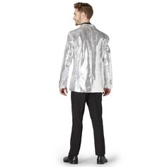 Мужской пиджак Suitmeister серебристого цвета с пайетками от OppoSuits