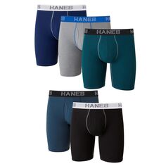 Мужские трусы-боксеры Hanes Ultimate, 5 шт., эластичные длинные боксеры