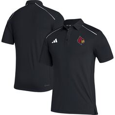 Мужская футболка-поло Adidas Louisville Cardinals Coaches черного цвета AEROREADY