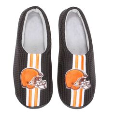 Мужские черные шлепанцы из пены с эффектом памяти FOCO Cleveland Browns Team Stripe