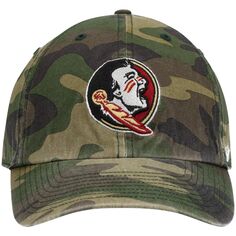 Мужская регулируемая шляпа с камуфляжным принтом &apos;47 Florida State Seminoles Clean Up Core