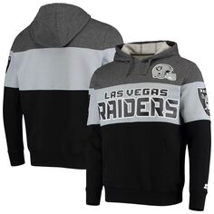 Мужской стартовый пуловер с капюшоном серого/серебристого цвета Las Vegas Raiders Extreme Fireballer Starter