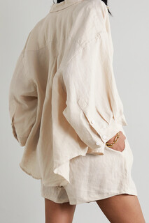 DEIJI STUDIOS + NET SUSTAIN Комплект из рубашки и шорт из стираного льна 03, кремовый