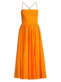 Платье миди с открытой завязкой на спине Jason Wu, оранжевый