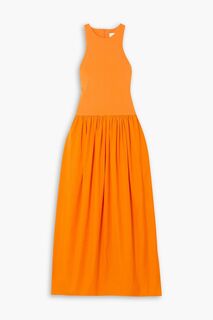 Платье макси из эластичного трикотажа и хлопкового поплина ESSE STUDIOS, оранжевый