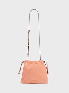 Gerard Darel Замшевая сумка через плечо Alice на шнурке, розовая