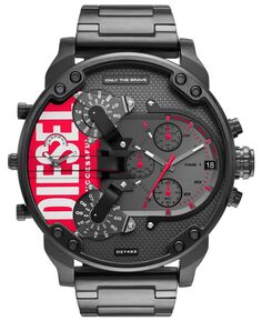 Мужские часы с хронографом Mr. Daddy 2.0, черные тона, браслет из нержавеющей стали, 57 мм Diesel