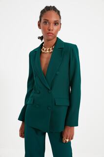 Пиджак Trendyol на обычной подкладке, зеленый