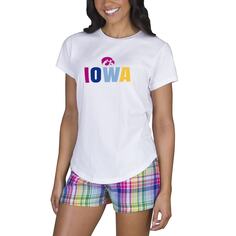 Пижамный комплект Concepts Sport Iowa Hawkeyes, белый