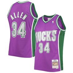 Джерси Mitchell &amp; Ness Milwaukee Bucks, фиолетовый