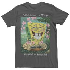Мужская футболка с изображением истории искусства и бикини с изображением Губки Боба Квадратные Штаны Licensed Character