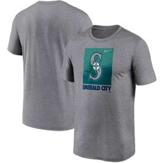Мужская серая футболка с логотипом Nike Seattle Mariners Local Logo Legend