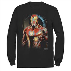 Мужская футболка Marvel Infinity War Iron Man с цифровым профилем и длинными рукавами