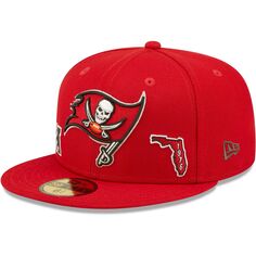 Мужская приталенная кепка New Era Red Tampa Bay Buccaneers Identity 59FIFTY