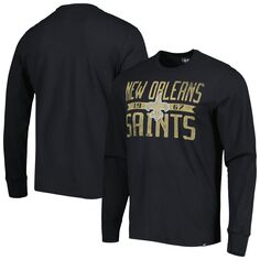 Мужская черная футболка с длинным рукавом New Orleans Saints Franklin &apos;47