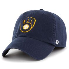 Мужская темно-синяя приталенная шляпа с логотипом Milwaukee Brewers Franchise &apos;47