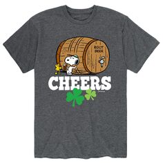 Мужская футболка с изображением арахиса Snoopy и надписью «Cheers» на День Святого Патрика Root Beer Licensed Character