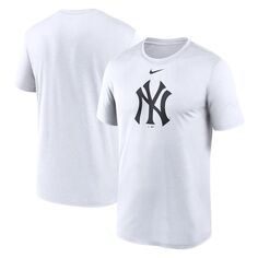 Мужская белая футболка с логотипом Nike New York Yankees New Legend