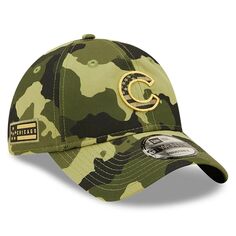Мужская камуфляжная регулируемая кепка New Era Chicago Cubs ко Дню вооруженных сил 2022 9TWENTY
