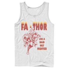 Мужская майка Marvel Fa-Thor Like A Dad Only Mightier в стиле ретро, ​​посвященная Дню отца