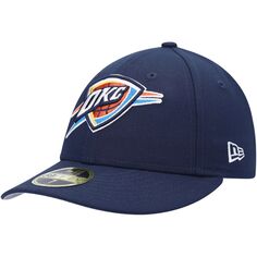 Мужская низкопрофильная приталенная шляпа New Era Navy Oklahoma City Thunder Team 59FIFTY