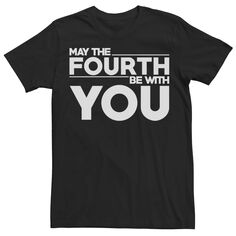 Мужская футболка с простой надписью May The Fourth Be With You «Звездные войны» Star Wars