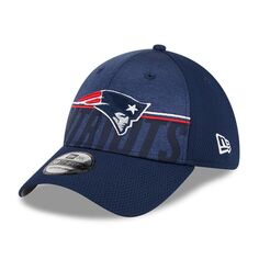 Мужская кепка New Era Navy New England Patriots 2023, тренировочный лагерь НФЛ 39THIRTY Flex Fit.