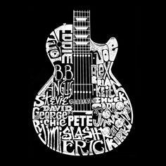Rock Guitar Head — мужская толстовка с круглым вырезом Word Art LA Pop Art