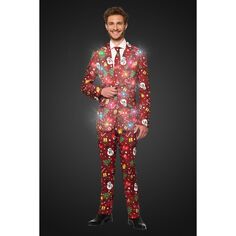 Мужской костюм Suitmeister Christmas Red Icons с подсветкой, красный