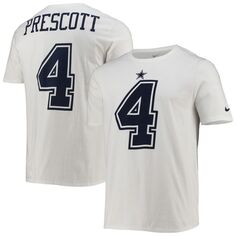 Мужская футболка Nike Dak Prescott White Dallas Cowboys Player Pride Color Rush с именем и номером