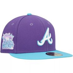 Мужская приталенная шляпа New Era Purple Atlanta Braves Vice 59FIFTY