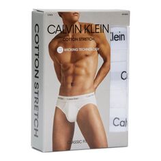 Мужские хлопковые эластичные трусы Calvin Klein, 3 пары