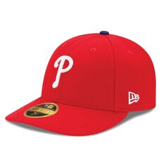 Мужская шляпа New Era Red Philadelphia Phillies Authentic Collection On Field Низкопрофильная игра 59FIFTY Облегающая шляпа