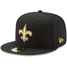 Черная мужская приталенная кепка New Era New Orleans Saints Omaha 59FIFTY